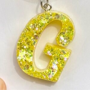 Yellow Glitter “G” Keychain
